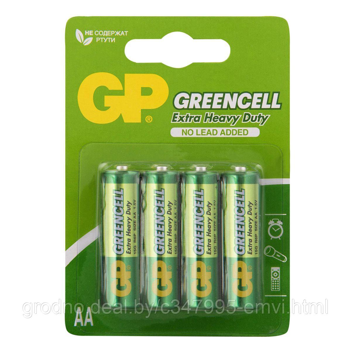 Комплект из 4-х элементов питания Greencell (АА) GP15G-2CR4 - фото 2 - id-p225119492