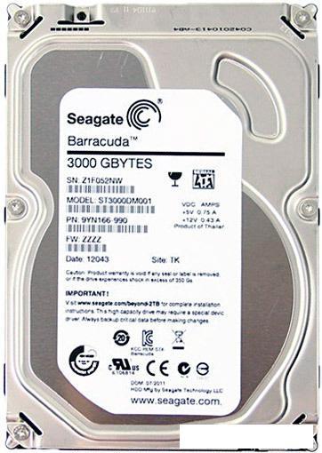 Жесткий диск Seagate Barracuda 3TB (ST3000DM001) - фото 1 - id-p225982790