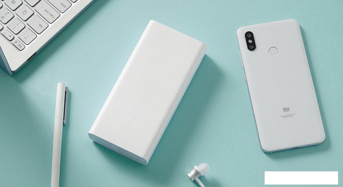 Портативное зарядное устройство Xiaomi Mi Power Bank 3 PLM18ZM USB-C 20000mAh (белый) - фото 6 - id-p225982812