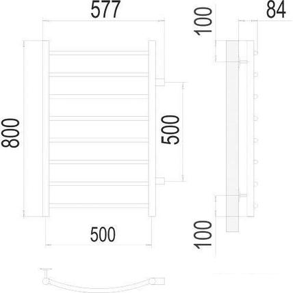 Полотенцесушитель TERMINUS Классик П8 500x800 бп 500, фото 2