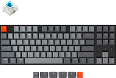 Клавиатура Keychron K8 White LED K8-G2 (Gateron G Pro Blue, нет кириллицы)