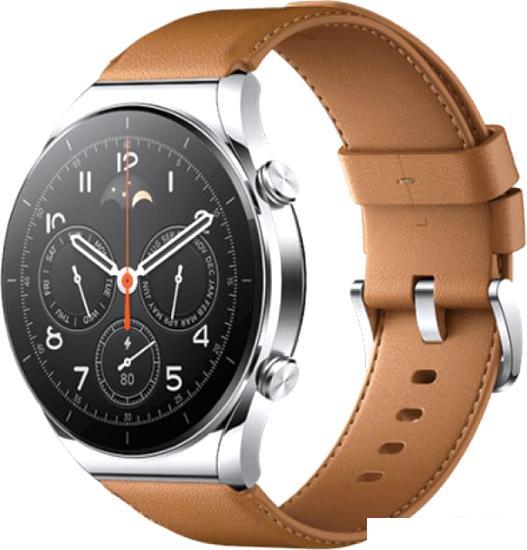 Умные часы Xiaomi Watch S1 (серебристый/коричневый, международная версия) - фото 1 - id-p225983130