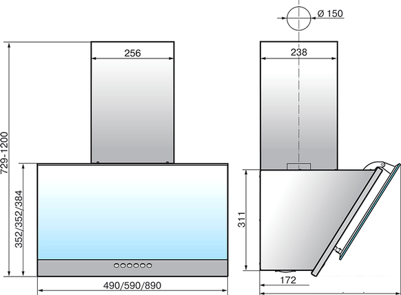 Кухонная вытяжка Elikor Рубин S4 90П-700-Э4Д (перламутр/белое стекло), фото 2