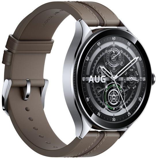 Умные часы Xiaomi Watch 2 Pro (серебристый, с коричневым кожаным ремешком, международная версия) - фото 3 - id-p225983393