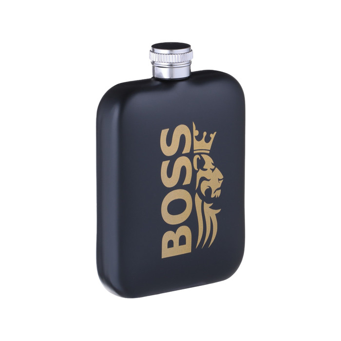 Фляжка для алкоголя и воды из нержавеющей стали "BOSS, подарочная, армейская, 180 мл, 6 oz - фото 1 - id-p226159865