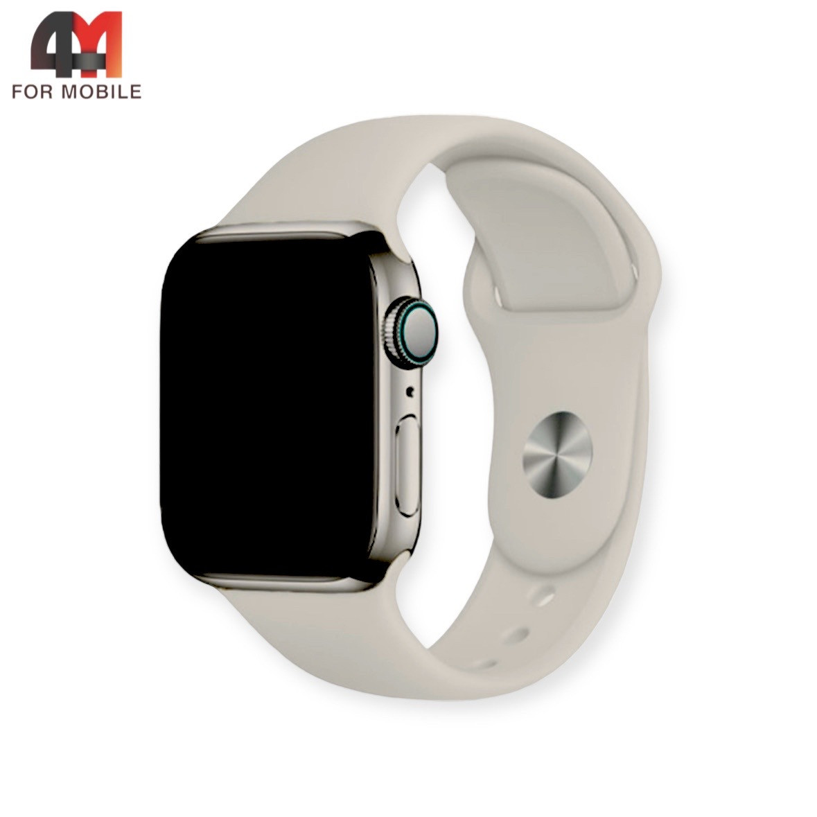 Сменный браслет Apple Watch 38/40/41 Mm силиконовый, бежевого цвета - фото 1 - id-p226160303