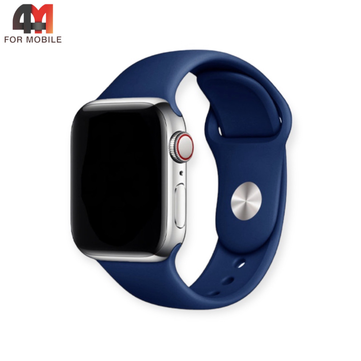 Сменный браслет Apple Watch 38/40/41 Mm силиконовый, темно-синего цвета - фото 1 - id-p226160312