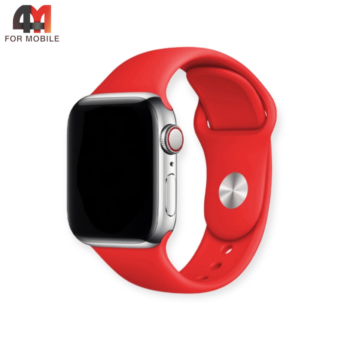 Сменный браслет Apple Watch 38/40/41 Mm силиконовый, красного цвета - фото 1 - id-p226160376