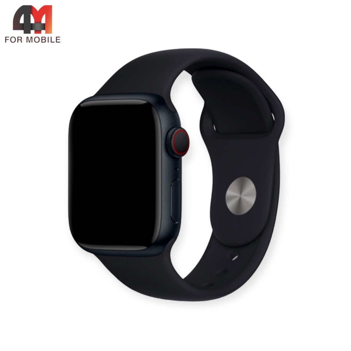 Сменный браслет Apple Watch 42/44/45/49 Mm силиконовый, черного цвета - фото 1 - id-p226160321