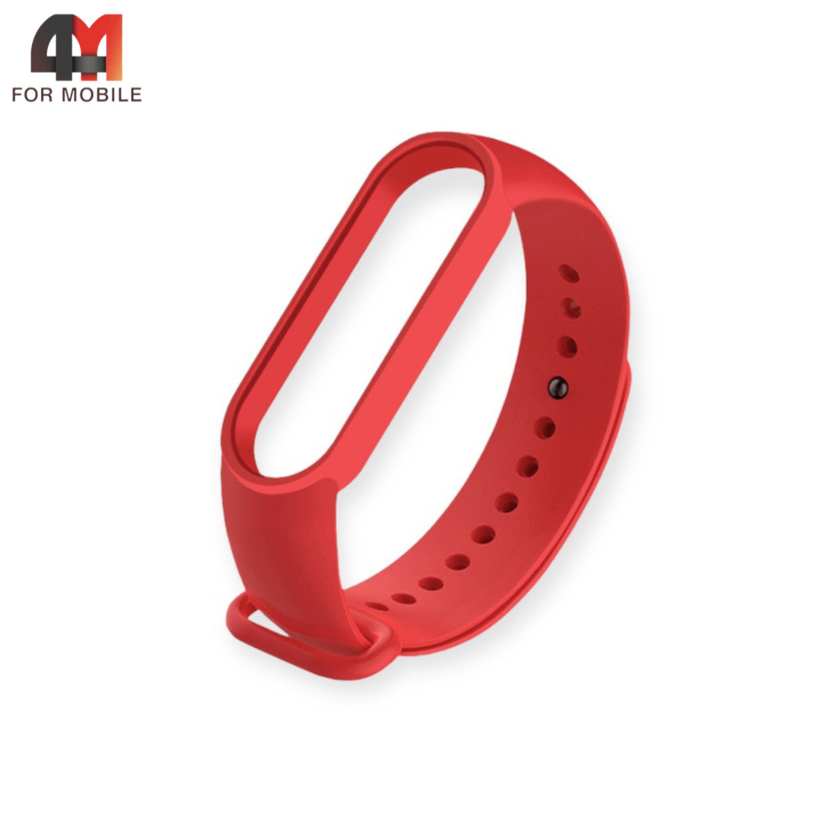 Сменный браслет Xiaomi Mi Band 5/6/7 силиконовый, красного цвета - фото 1 - id-p226160359