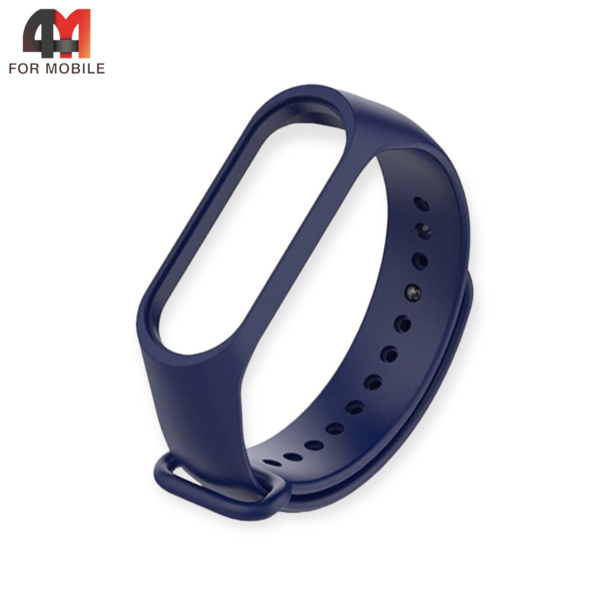 Сменный браслет Xiaomi Mi Band 5/6/7 силиконовый, темно-синего цвета - фото 1 - id-p226160348