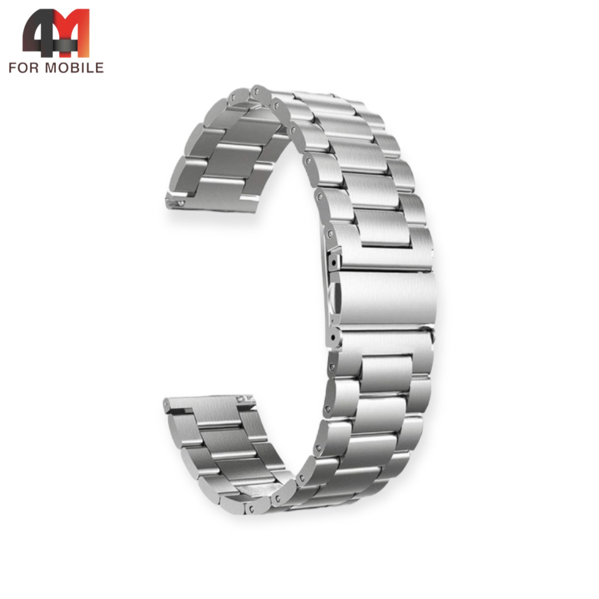 Сменный браслет универсальный 20 Mm металлический, блочный, серебристого цвета - фото 1 - id-p226160328