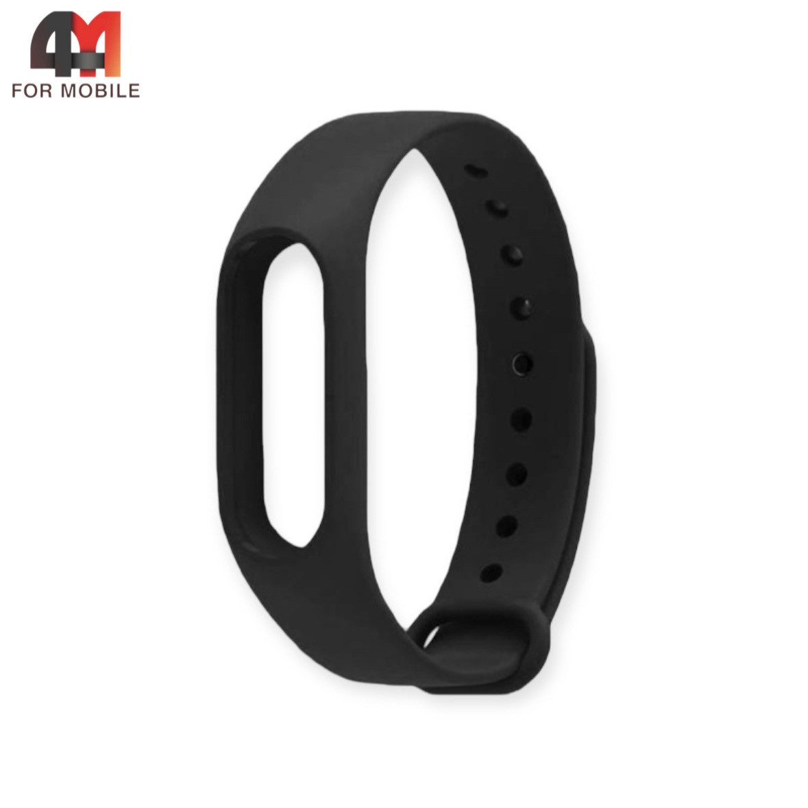 Сменный браслет Xiaomi Mi Band 2 силиконовый, черного цвета - фото 1 - id-p226160291