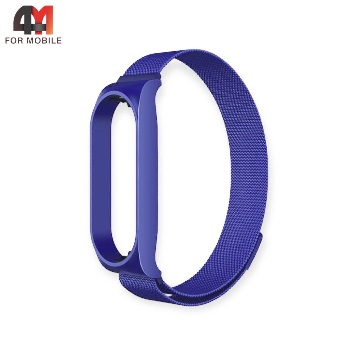 Сменный браслет Xiaomi Mi Band 3/4 миланская петля, синего цвета - фото 1 - id-p226160354