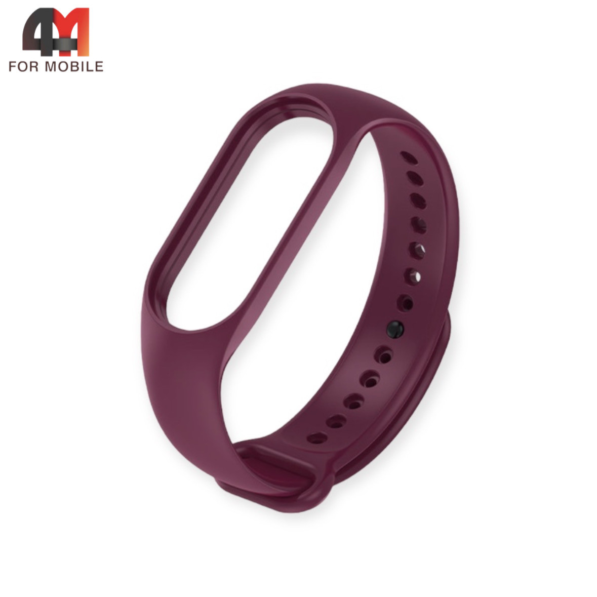 Сменный браслет Xiaomi Mi Band 3/4 силиконовый, цвет марсала - фото 1 - id-p226160313