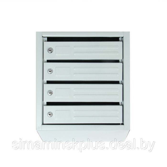 Ящик почтовый многосекционный, 4 секций, с задней стенкой, серый - фото 2 - id-p226160732