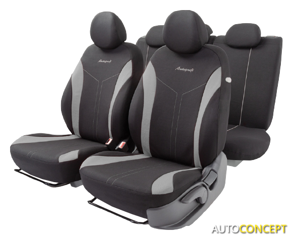 Комплект чехлов для сидений Autoprofi Flex FLX-1102 (черный/серый) - фото 1 - id-p213199065