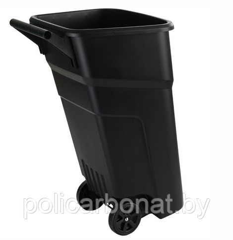 Урна для мусора на колесах Atlas 100л.черная с черной крышкой - фото 5 - id-p225152967