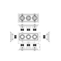 OEM Светильник карданный встраиваемый ЭРА SKD-13-36-40K-W09 3х9Вт 4000K 2430Лм 320х130х100