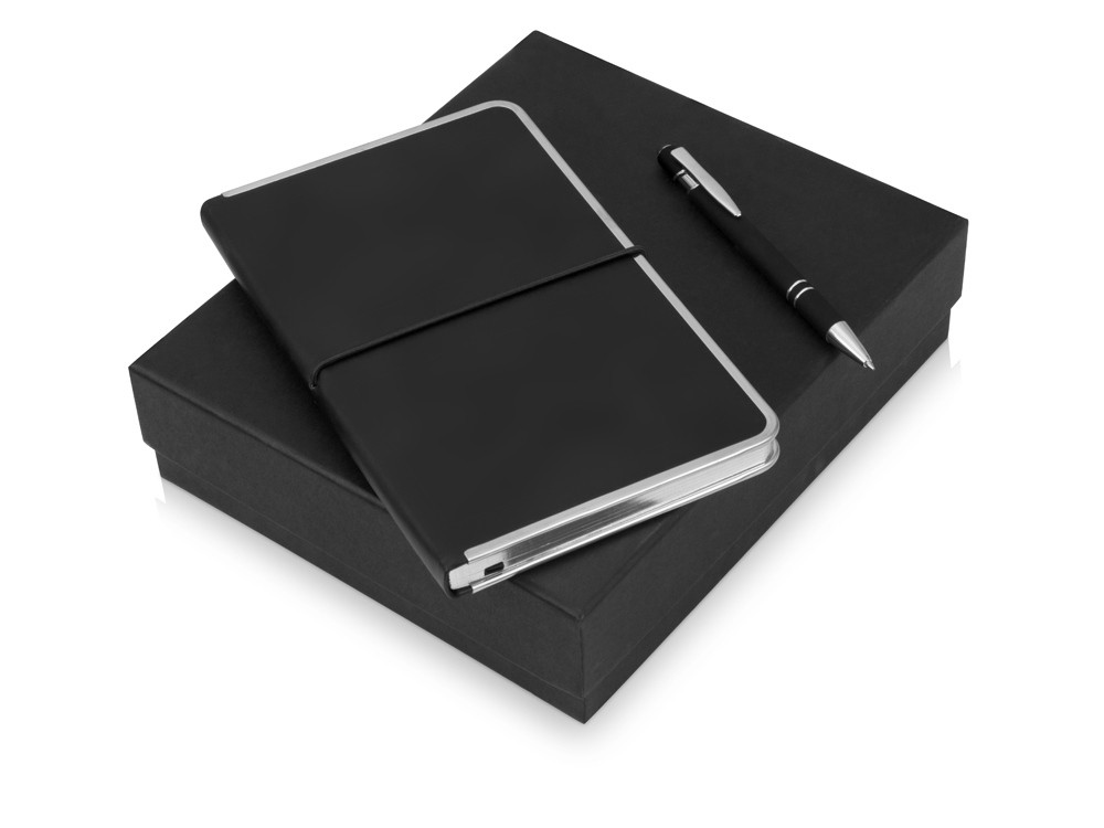 Подарочный набор Silver Sway с ручкой и блокнотом А5, черный - фото 1 - id-p226166059