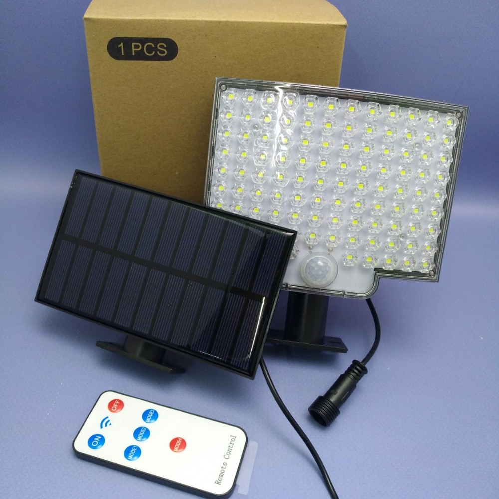 Светильник - прожектор на солнечной батарее с датчиком движения и пультом управления Led Solar Sensor Light - фото 2 - id-p226166368