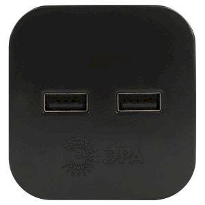 OEM Разветвитель электрический ЭРА SP-2-USB-B на 2 розетки 220V + 2xUSB 2400mA, без заземл 10А (черный) - фото 4 - id-p226164635