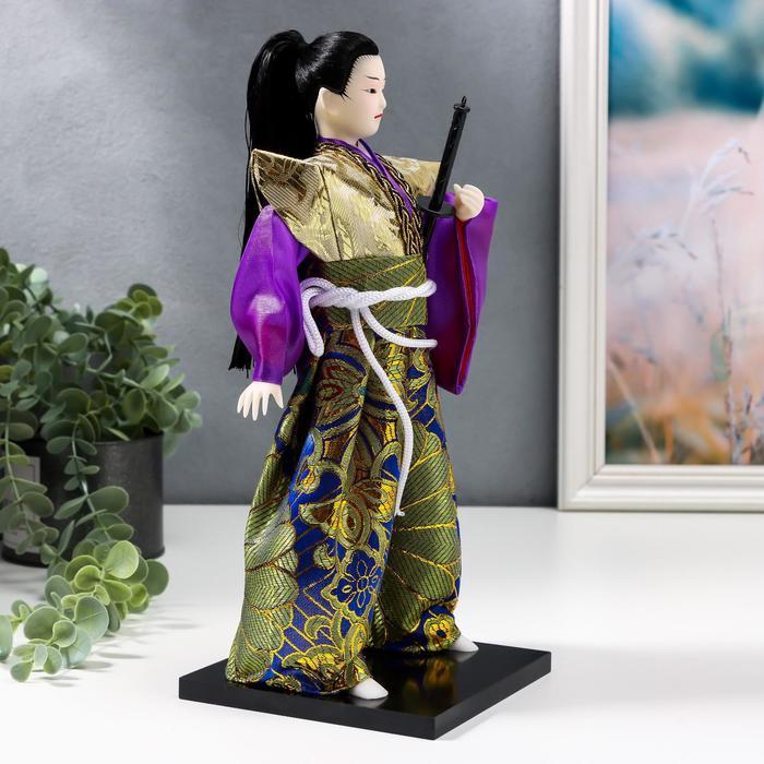 Кукла коллекционная "Самурай в золотом кимоно с мечом" 30х12,5х12,5 см - фото 3 - id-p226170026