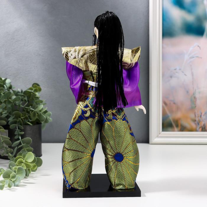 Кукла коллекционная "Самурай в золотом кимоно с мечом" 30х12,5х12,5 см - фото 4 - id-p226170026
