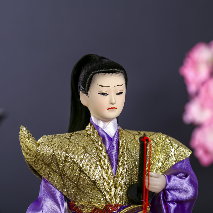 Кукла коллекционная "Самурай в золотом кимоно с мечом" 30х12,5х12,5 см - фото 5 - id-p226170026