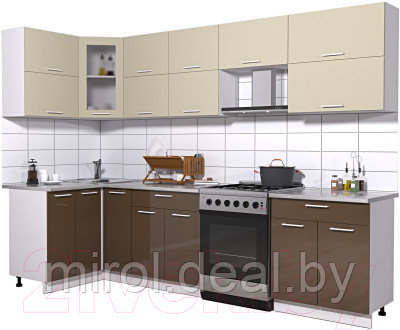 Готовая кухня Интерлиния Мила Gloss 60-12x29 - фото 1 - id-p226170776