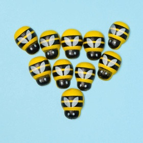Пчелы на липучке желтые, 10 шт