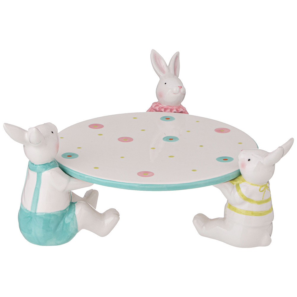 Блюдо для торта "BRIGHT RABBITS" 22,5Х22Х12  см 406-740