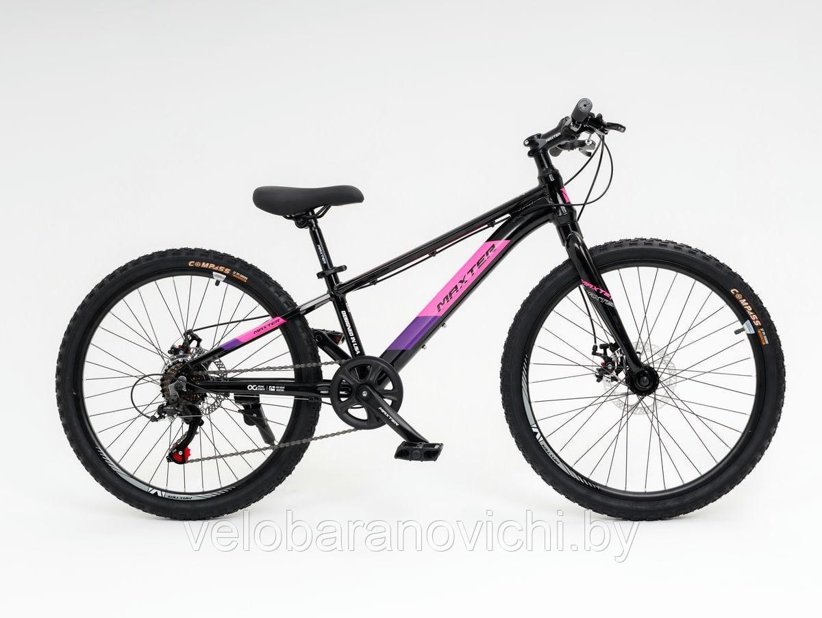 Велосипед Foxter Maxter PL1000 Чёрно-розовый с ригидной вилкой - фото 1 - id-p226193496