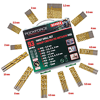 Набор сверел по металлу,93пр.(3.2-20шт;2,2.5,3-по10шт;3.5,4-по 8 шт;4.5-5шт;5,5.5,6,6.5-по 4шт;8-3шт;10-2шт)в