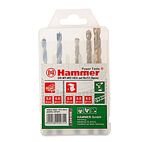 37081 Набор сверл Hammer Flex 202-913 DR set No13 HEX (5pcs) 5-8mm металл\дерево, 5шт. .Hammer 202-913