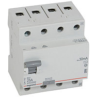 УЗО RX3, электромеханическое, 4P, 25A, 10kA, 30mA, тип AC, 4M