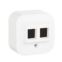 Quteo - Адаптер для 1 или 2 розеток RJ45 Keystone (белый)