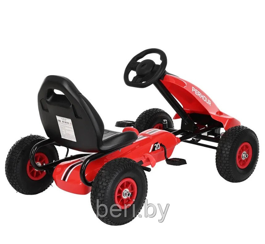 Педальный картинг, детская педальная машинка PITUSO, G203, разные цвета Красный - фото 2 - id-p226199249