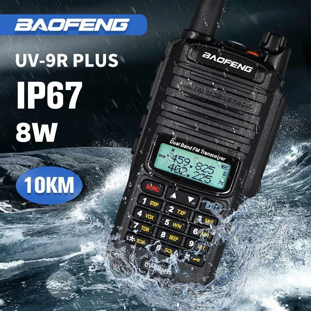 Рация Baofeng UV-9R Plus + Гарнитура (IP67, 8w, III режима мощности) с гарнитурой - фото 1 - id-p116552863