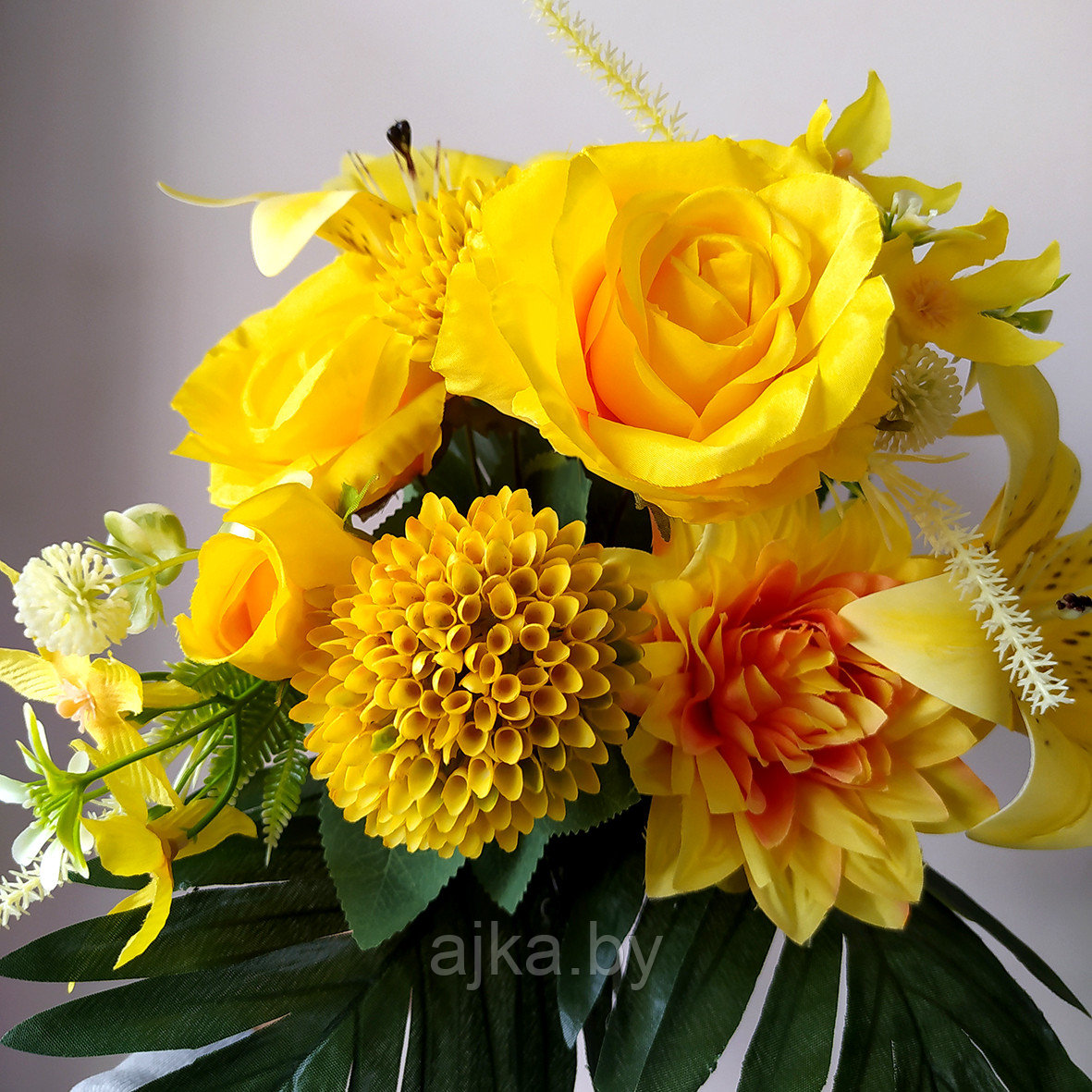 Букет с латексными лилиями 47 см, желтый - фото 7 - id-p226199324