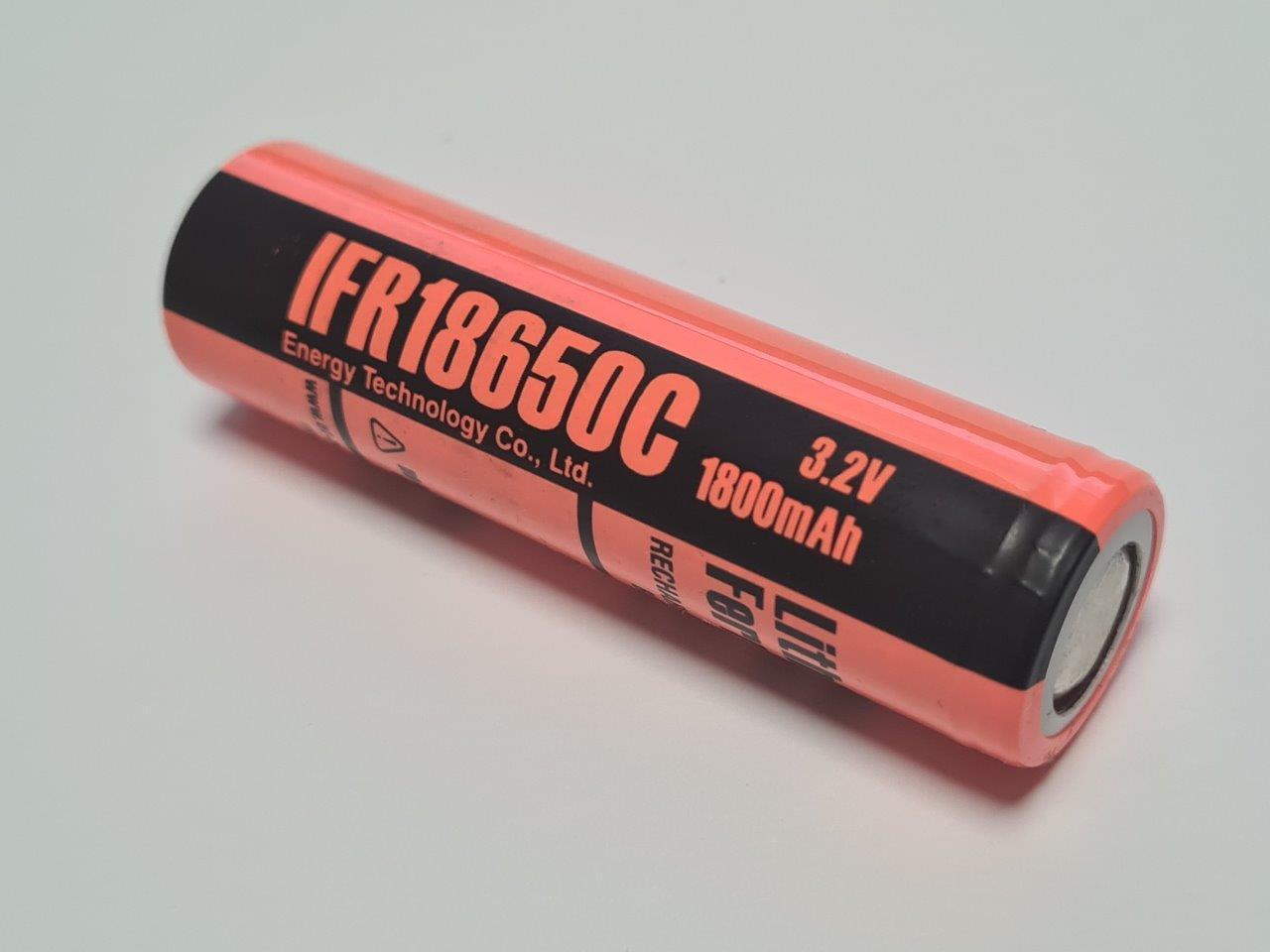 Купить Аккумулятор 18650 1800mAh - ET IFR18650C, 3.3v, Li-Fe, плоский ...