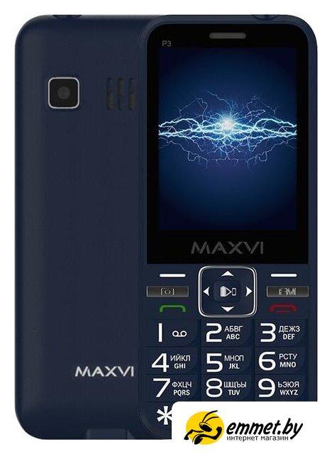 Кнопочный телефон Maxvi P3 (синий) - фото 1 - id-p226200157