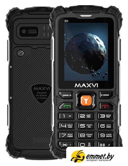 Кнопочный телефон Maxvi R1 (черный) - фото 1 - id-p226200164