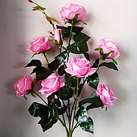 Роза искусственная кустовая 7 голов 70 см, розовый