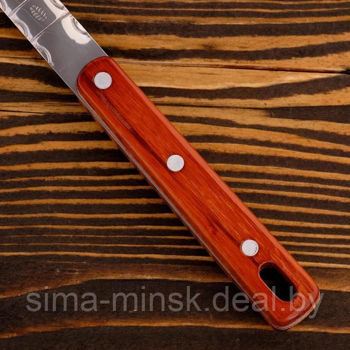 Шумовка-лопатка для казана узбекская 45см, ширина 14см, с деревянной ручкой - фото 4 - id-p226200748