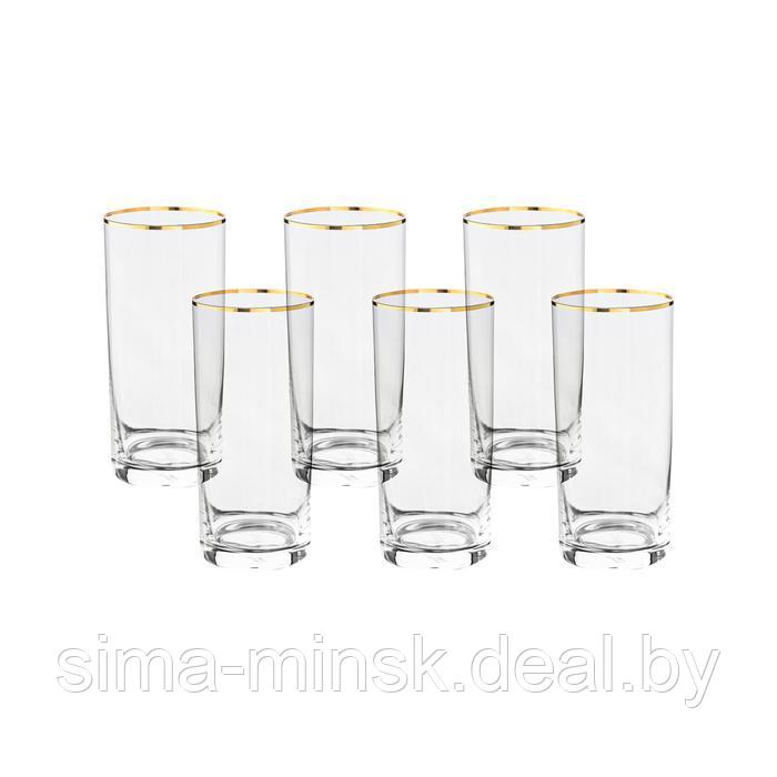 Набор стаканов для воды, декор «Отводка золото», 350 мл x 6 шт. - фото 2 - id-p226200786