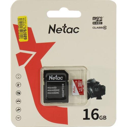 Карта памяти Netac NT02P500ECO-016G-R microSDHC Memory Card 16Gb UHS-I U1 Class10 + microSD-- SD Adapter - фото 1 - id-p226200770