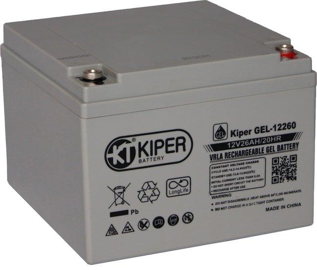 Аккумулятор для ИБП Kiper GEL-12260 (12В/26 А·ч) - фото 1 - id-p226200978