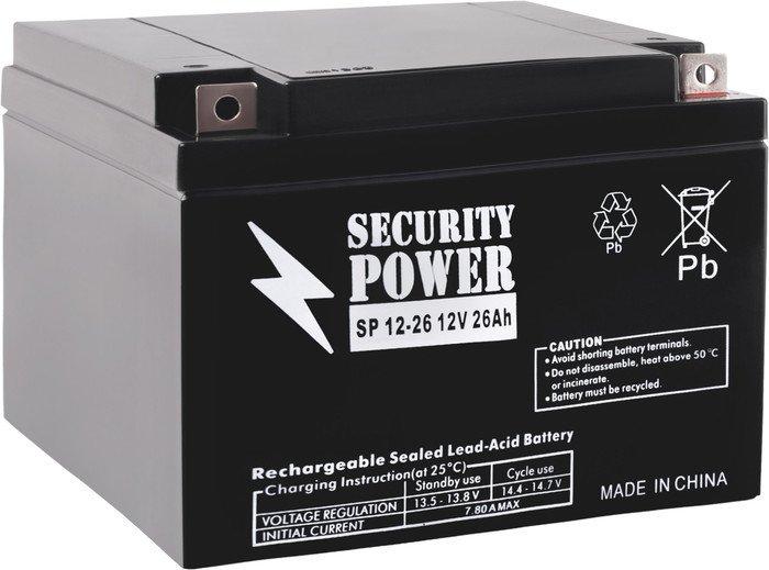 Аккумулятор для ИБП Security Power SP 12-26 (12В/26 А·ч) - фото 1 - id-p226201018