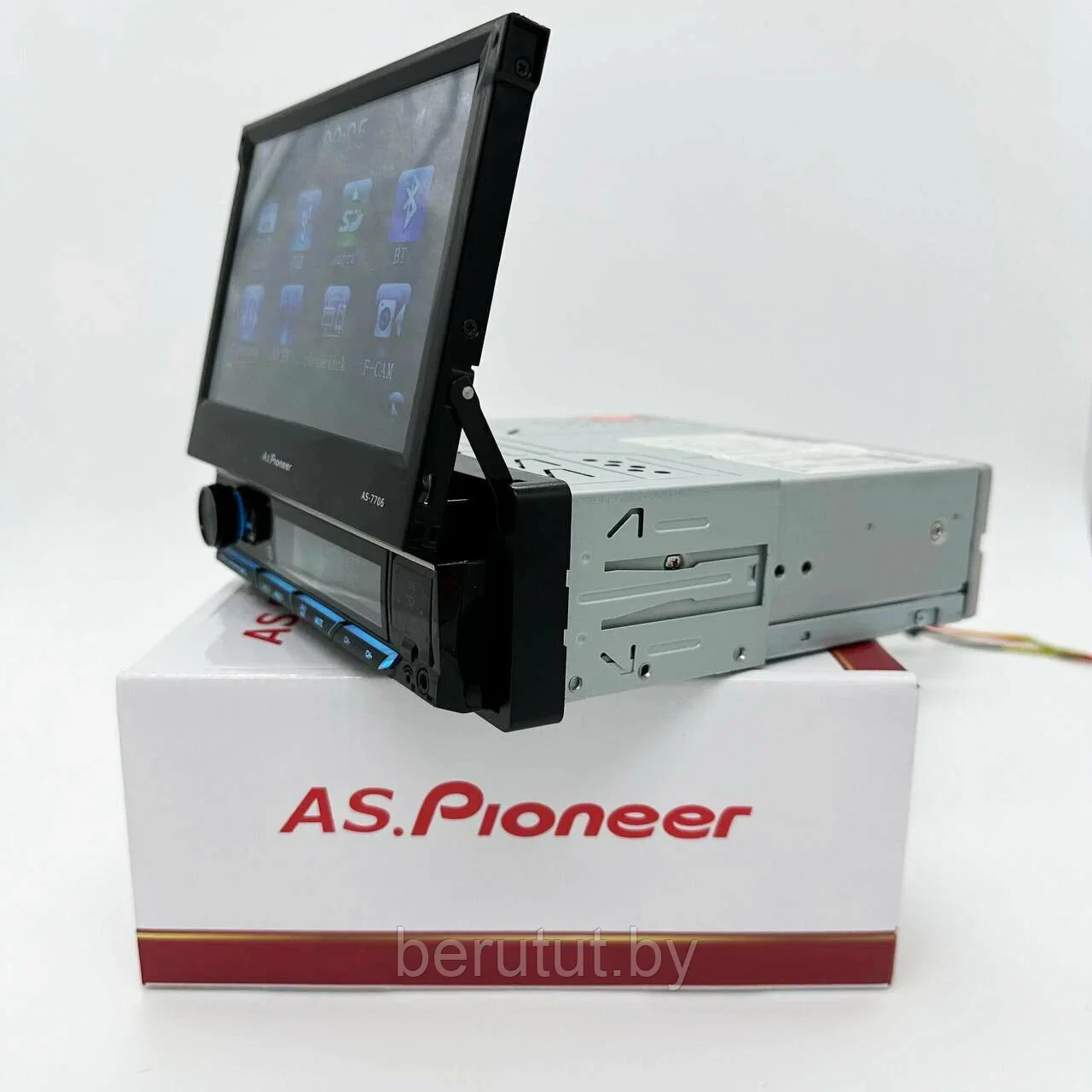 Магнитола 1 din с выдвижным экраном в машину Bluetooth Pioneer AS-7706 - фото 2 - id-p226202493